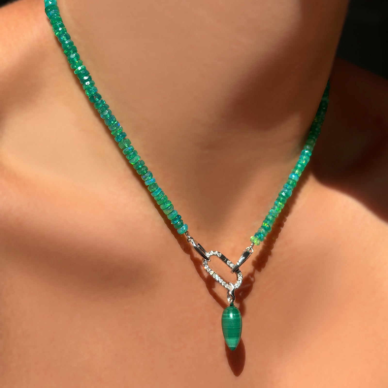 Malachite Drop Charm