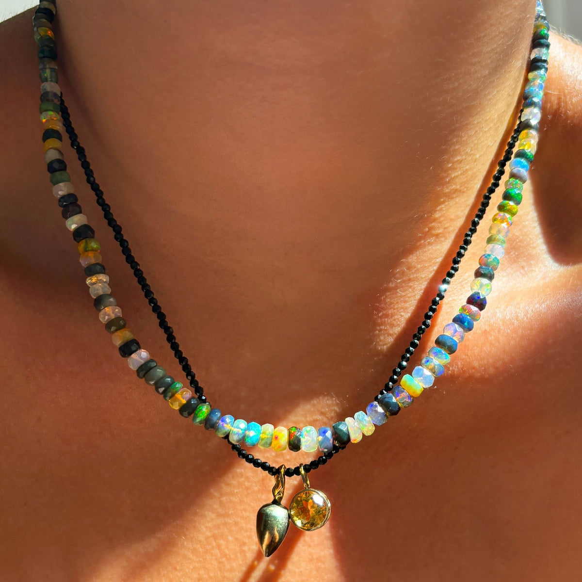 Slim Gemstone Necklace Spinel