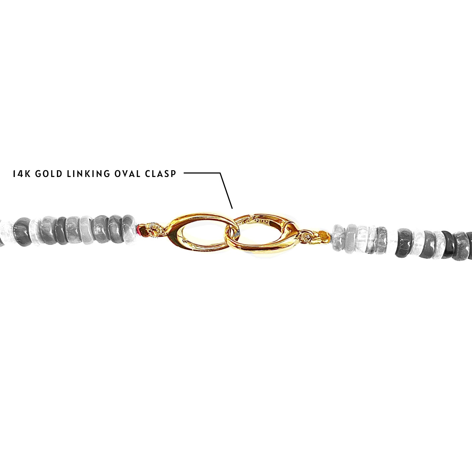 Oval Twist Lock Clasp with Diamonds, 14K Yellow Gold