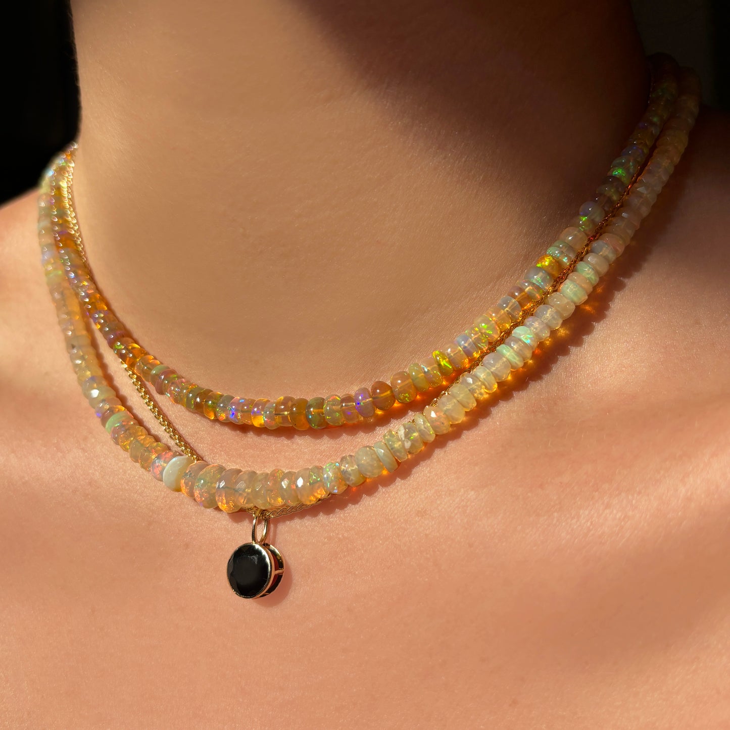 Golden Hour Faceted Opal Necklace