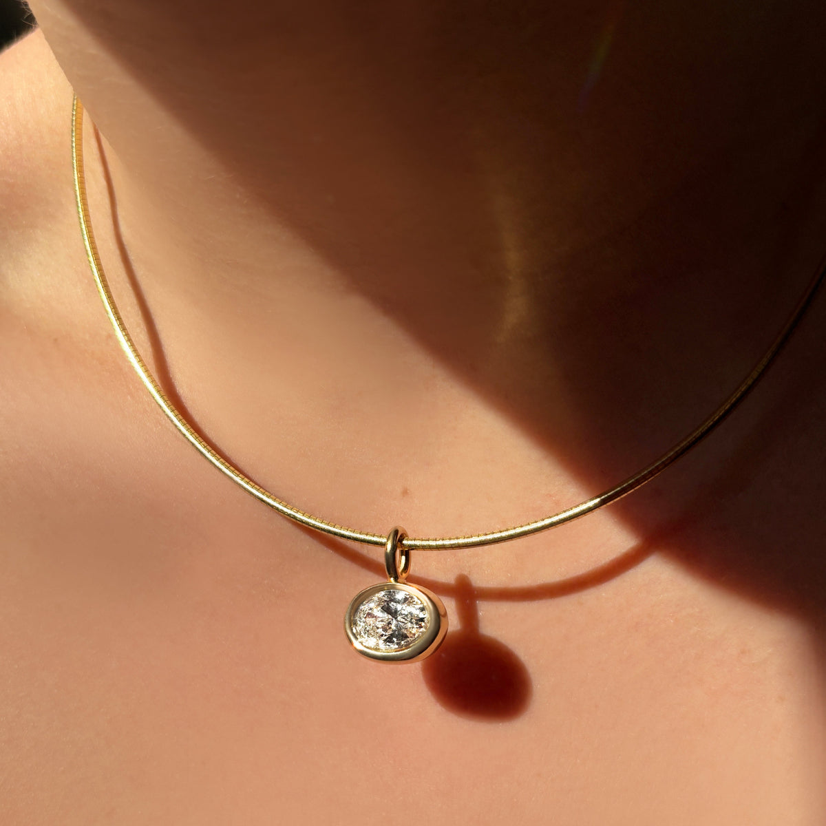 AMANDA PEARL Adjustable Omega Chain Necklace
