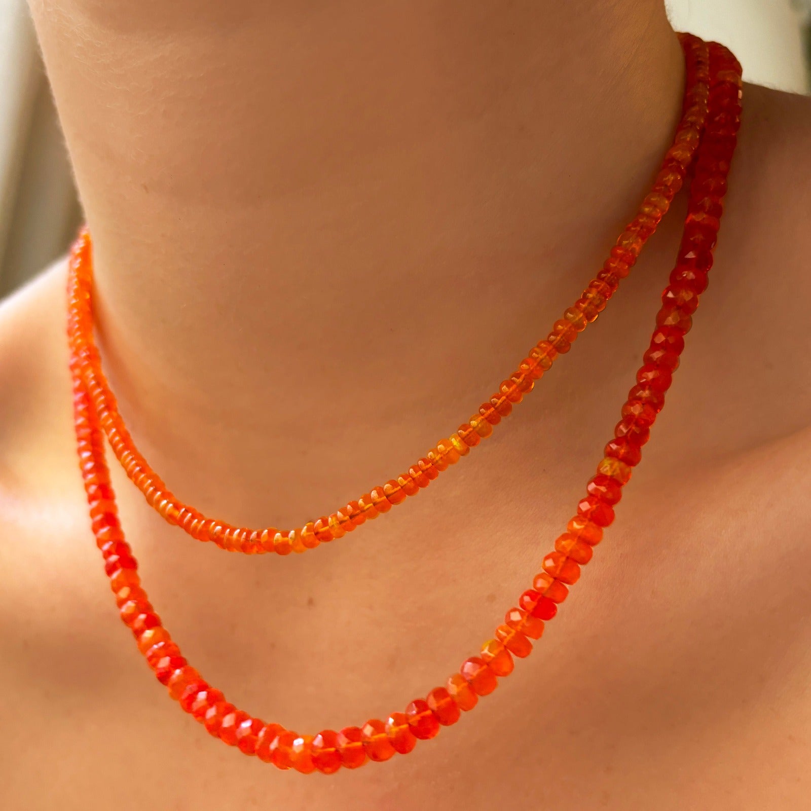 Ethiopian Orange Opal Faceted on sale Rondelle Beads, 41 Cts, 3.5-5 MM, 16 Inches Strand, Orange Opal Necklace, Wholesale Beads