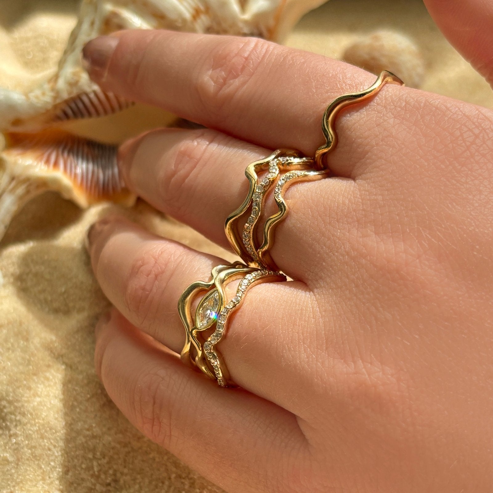 5 Ripple Rings Ripple Ring - Full Pavé – AMANDA PEARL