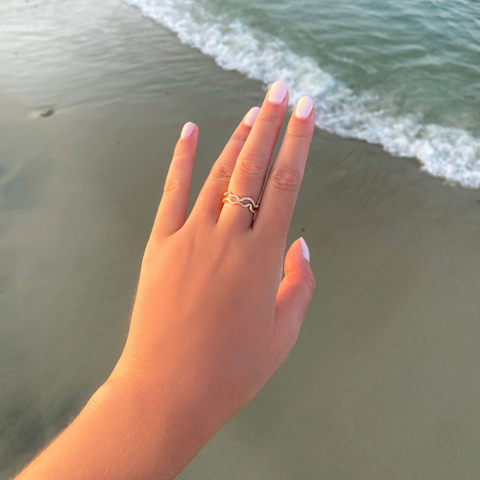 AMANDA PEARL // 14K Ripple Ring - Full Pavé