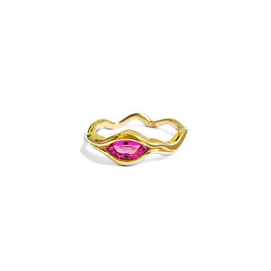 Ripple Ring with Pink Tourmaline