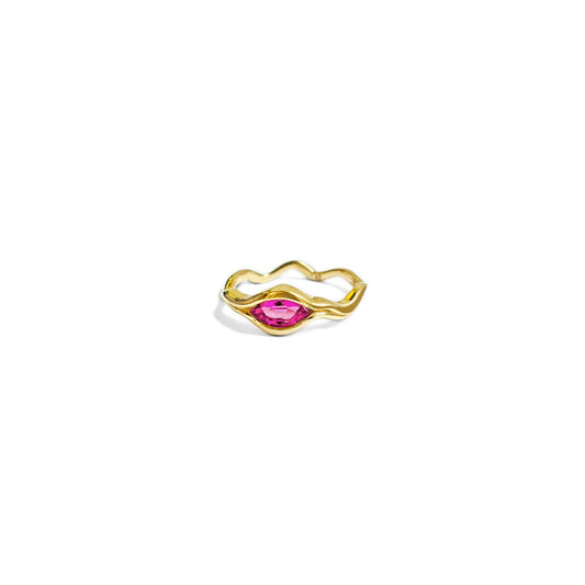 Ripple Ring with Pink Tourmaline