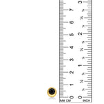 Molten Solitaire stud with black onyx on a white background next to a ruler.