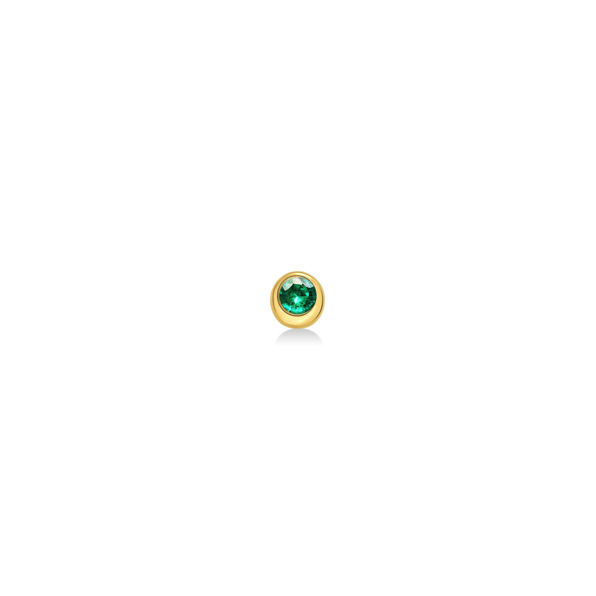 Molten Solitaire Stud Round Emerald