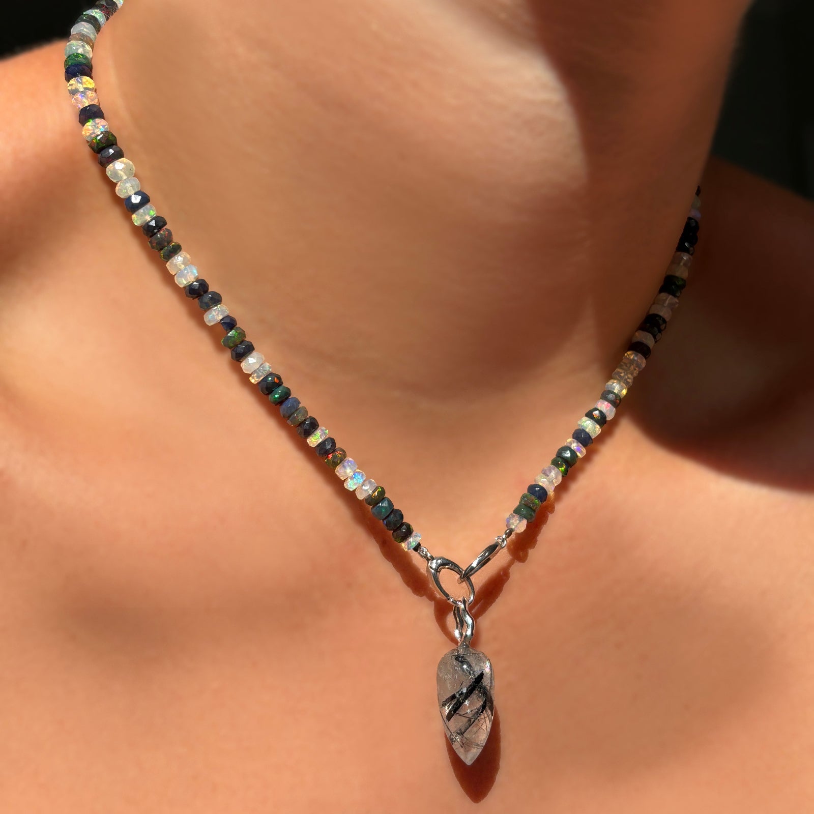 Large Rutilated Quartz Drop Charm