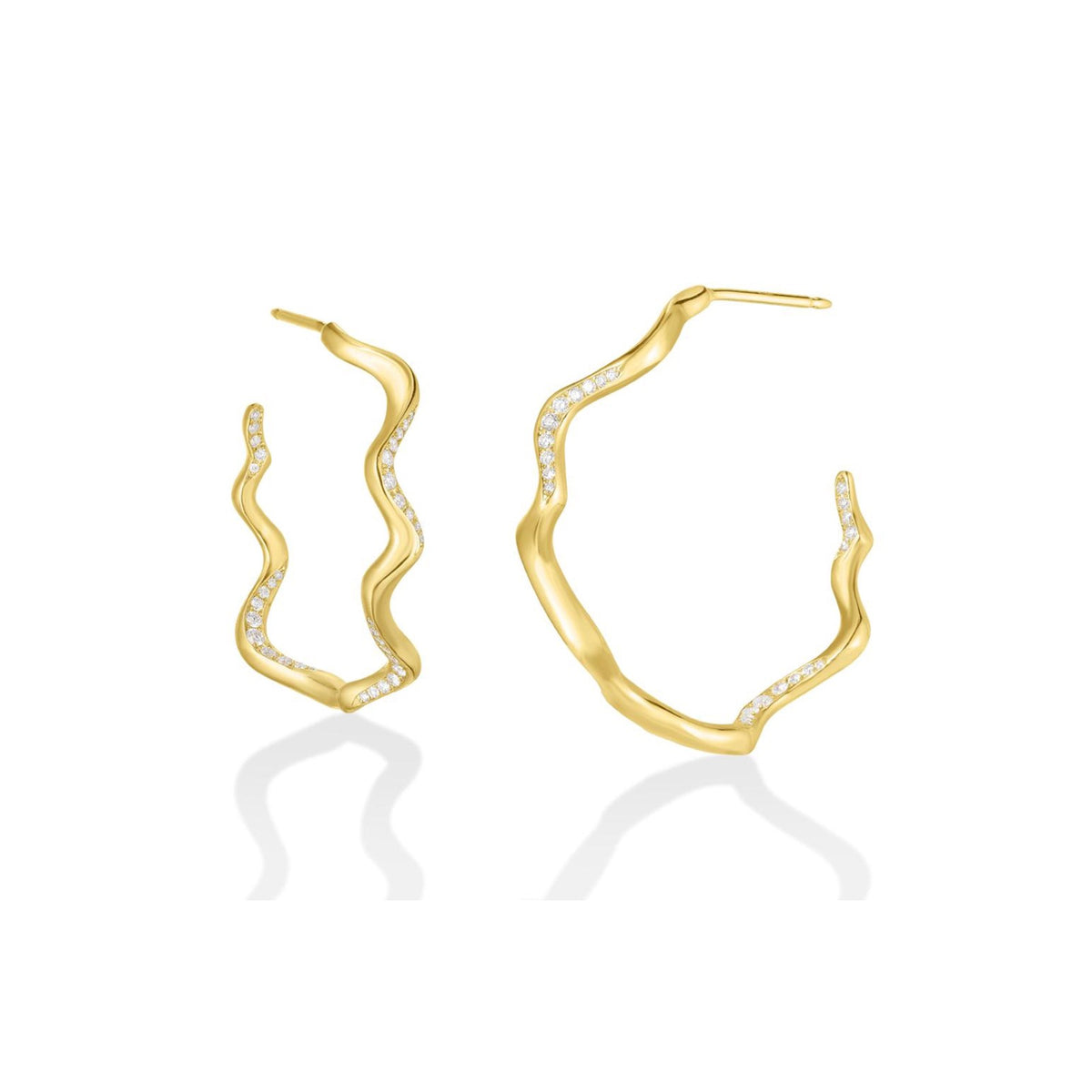 Ripple Hoop Earring Demi Pavé