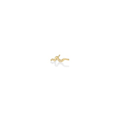 14K yellow Demi Pavé Small Ripple Climber Earring on a white background