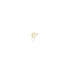 14K recycled gold Plain Small Ripple Stud Earring on a white background