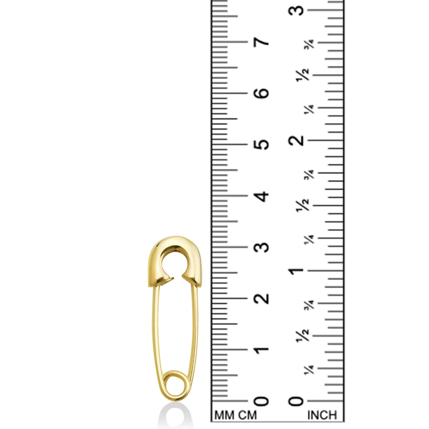 14k yellow gold safety pin charm lock.