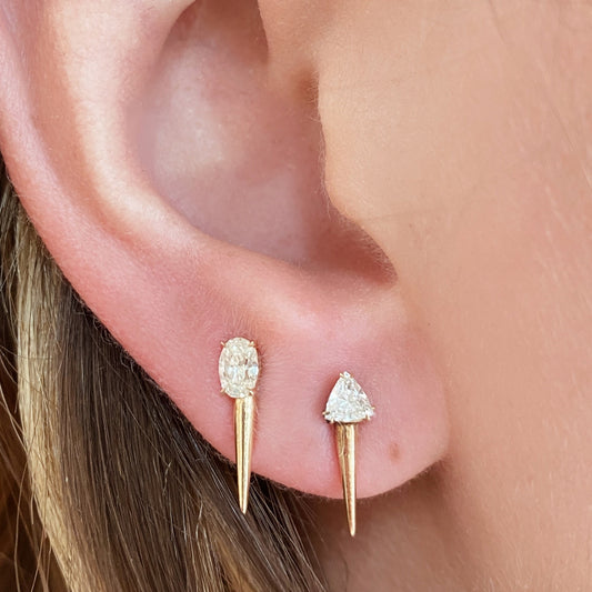 Diamond Foundry x AP Diamond Spike Stud styled on a ear