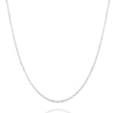 14k white gold Diamond Cut Cable Chain Necklace on a white background