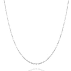 14k white gold Diamond Cut Cable Chain Necklace on a white background