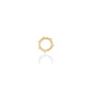 14k recycled yellow gold Beaded Round Charm Lock over a white background