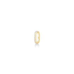 14k yellow gold Small Diamond Charm Lock with pavé on a white background