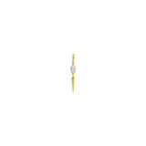 14k gold Single Diamond Drop Earrings in oval cut
