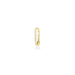 14k yellow gold oval push in charm with pave diamonds on a white background
