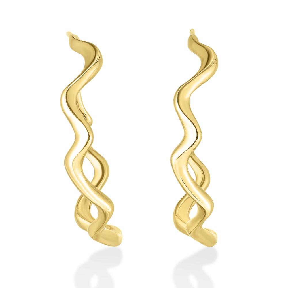 AMANDA PEARL // 14K Ripple Hoop Earring - Plain