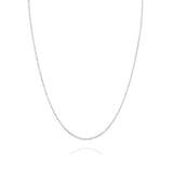 14k white gold Diamond Cut Bead Chain Necklace.