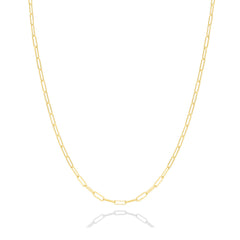 14k gold Paperclip Chain Necklace on a white back ground