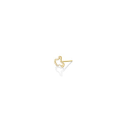 14k recycled gold Full Pave Ripple Stud Earring on a white background