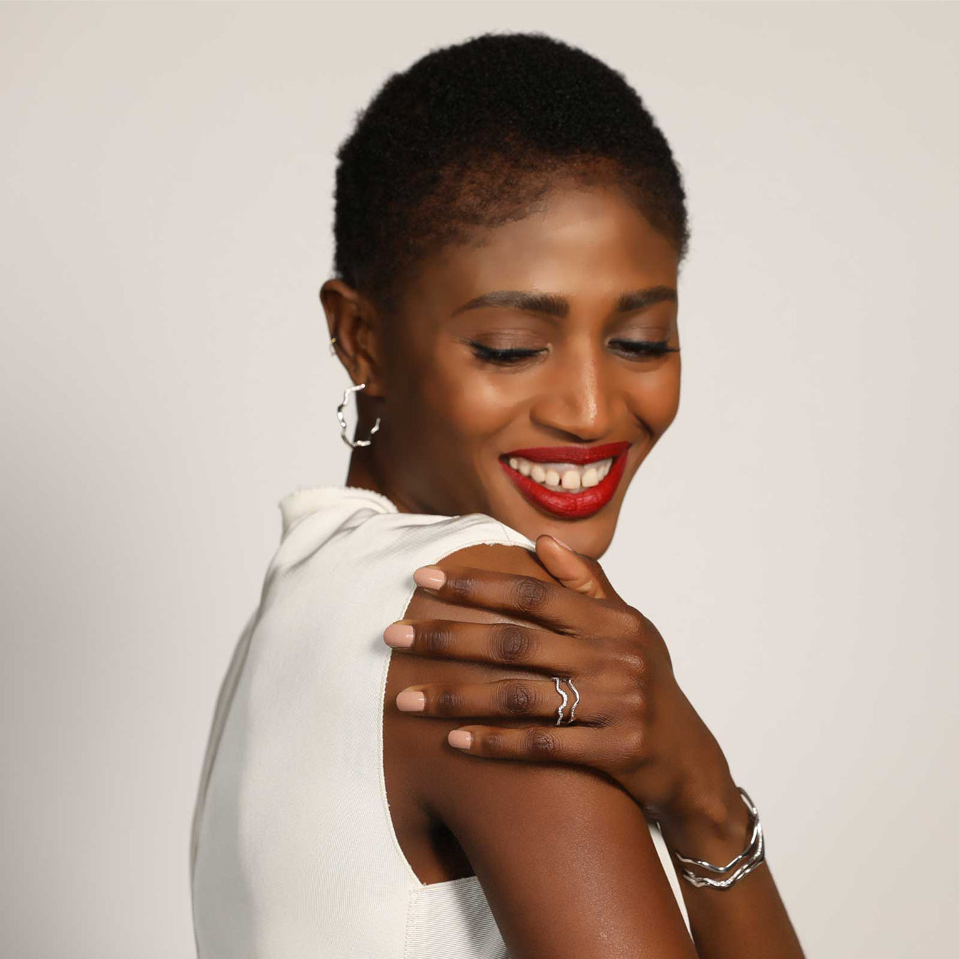 AMANDA PEARL // 14K Ripple Ring - Full Pavé