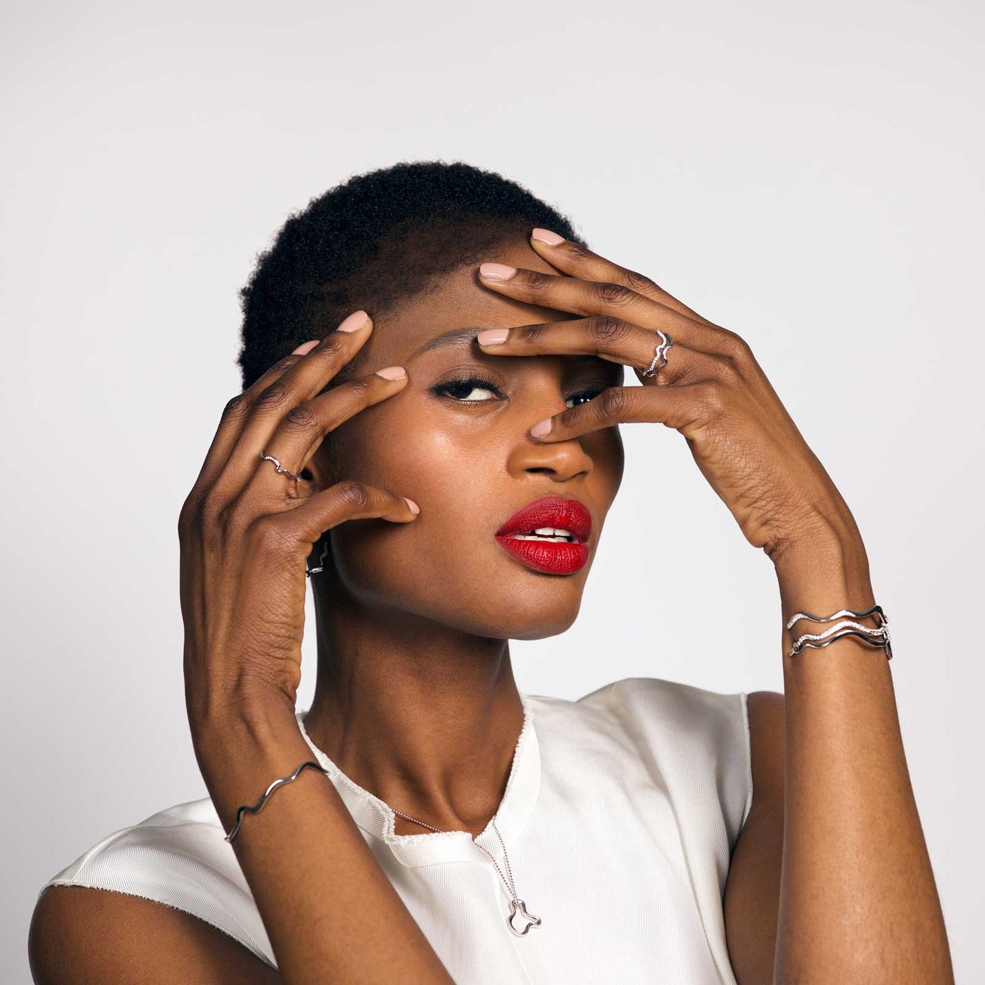 AMANDA PEARL // 14K Ripple Cuff Bracelet - Full Pavé